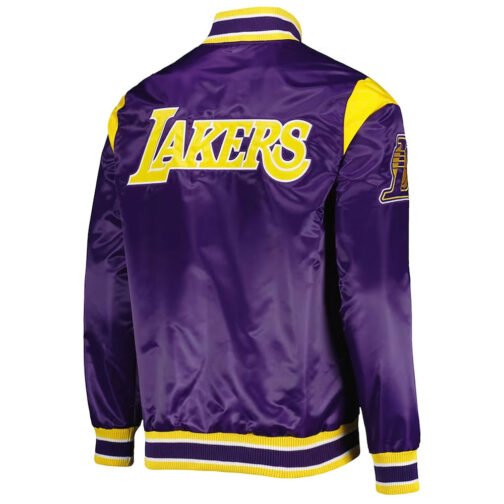 Los Angeles Lakers Force Play Purple Satin Jacket - Image 2
