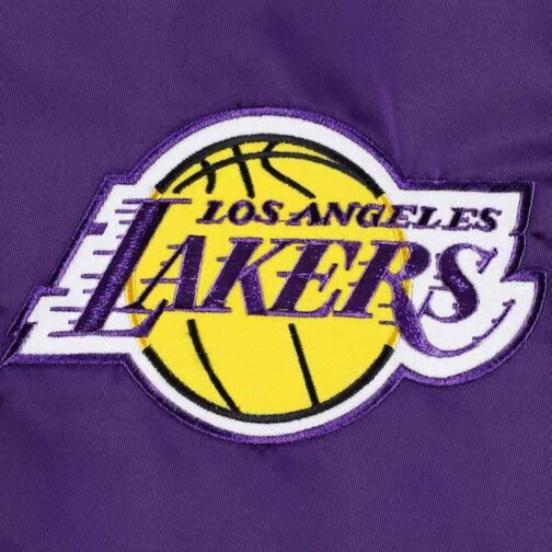 Los Angeles Lakers Force Play Purple Satin Jacket - Image 4