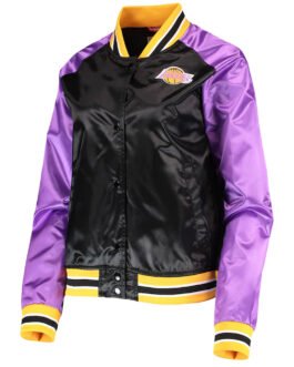 LA Lakers Hardwood Classics Raglan Satin Jacket