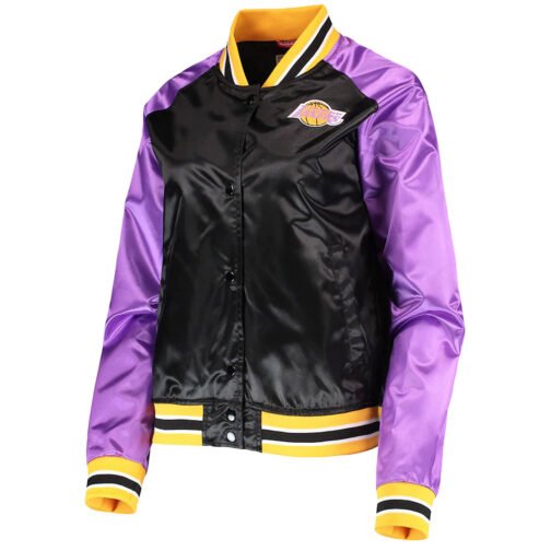 LA Lakers Hardwood Classics Raglan Satin Jacket