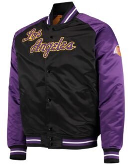 LA Lakers Hardwood Classics Reload 3.0 Purple/Black Satin Jacket