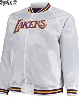 Hardwood Classics LA Lakers White Satin Jacket
