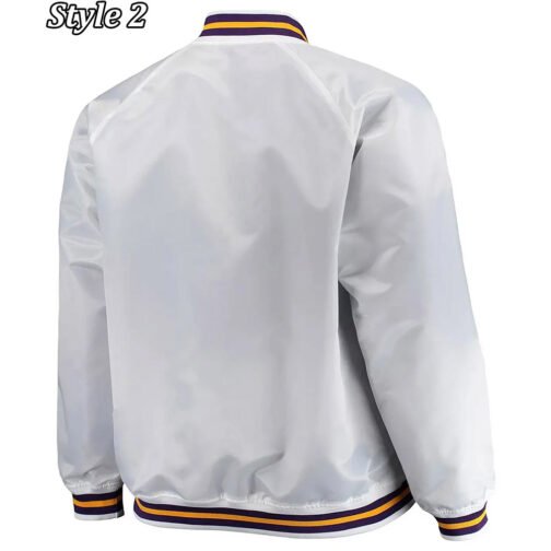 Hardwood Classics LA Lakers White Satin Jacket - Image 4