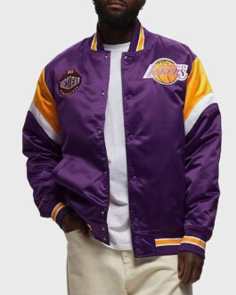 LA Lakers Heavyweight Purple Satin Jacket