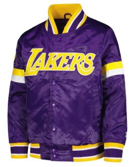 LA Lakers Home Game Purple Satin Jacket