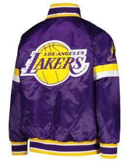 LA Lakers Home Game Purple Satin Jacket
