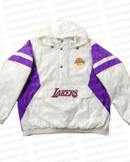 Home Team Los Angeles Lakers White Half-Zip Jacket
