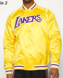 Los Angeles Lakers Satin Bomber Yellow Jacket