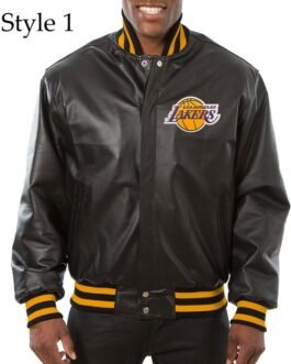 Varsity Los Angeles Lakers Black Leather Jacket