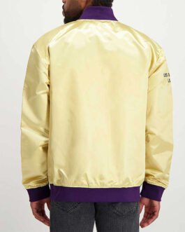 LA Lakers Lightweight Gold Satin Jacket