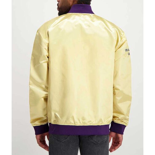 LA Lakers Lightweight Gold Satin Jacket - Image 2