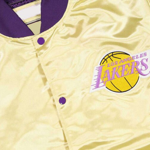 LA Lakers Lightweight Gold Satin Jacket - Image 4