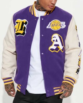 Loyalty LA Lakers Varsity Purple and White Jacket