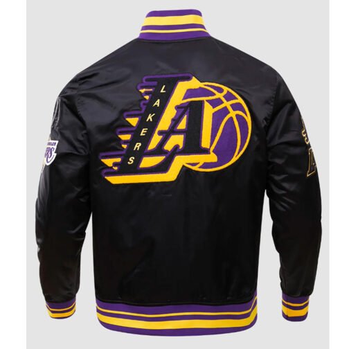 LA Lakers Mash Up Logo Black Jacket - Image 2