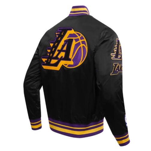LA Lakers Mashup Classic Rib Satin Jacket - Image 4