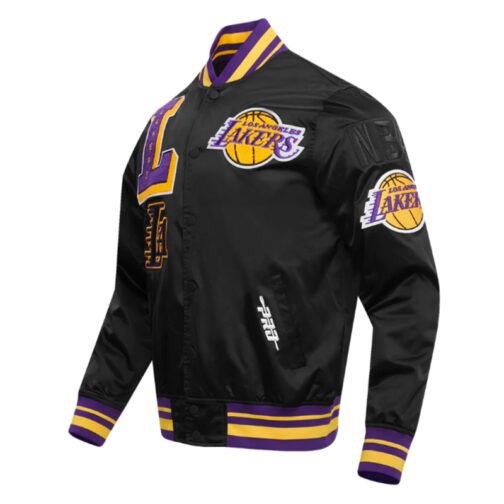 LA Lakers Mashup Classic Rib Satin Jacket - Image 3
