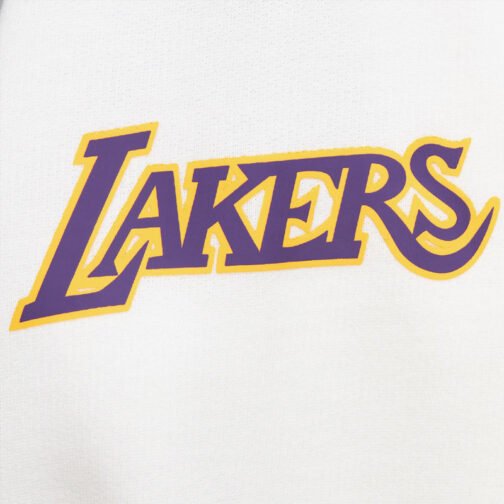 LA Lakers Navy and White Fleece Varsity Jacket - Image 3