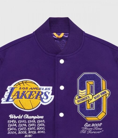 Varsity OVO LA Lakers Purple Jacket - Image 6