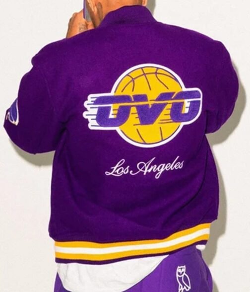 Varsity OVO LA Lakers Purple Jacket - Image 5