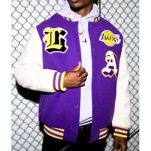 Loyalty LA Lakers Varsity Purple and White Jacket - Image 8