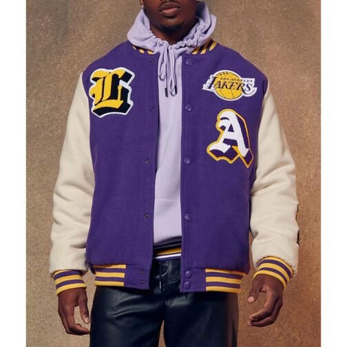 Loyalty LA Lakers Varsity Purple and White Jacket - Image 5