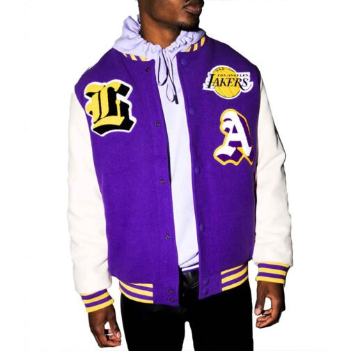 Loyalty LA Lakers Varsity Purple and White Jacket - Image 10