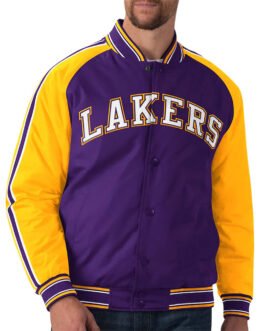 LA Lakers Polyester Purple and Yellow Jacket