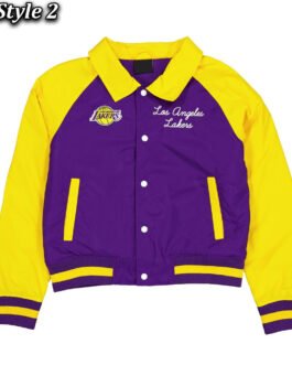 LA Lakers Purple and Yellow Throwback Jacket