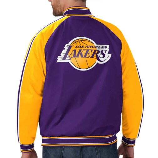 LA Lakers Polyester Purple and Yellow Jacket - Image 2