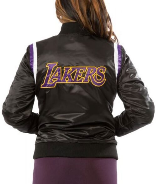 Starter Lakers Los Angeles Bomber Satin Jacket - Image 3