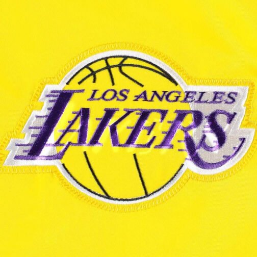 LA Lakers Slider Varsity Yellow Satin Jacket - Image 4