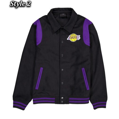 Los Angeles Lakers Sport Night Teddy Varsity Jacket - Image 2
