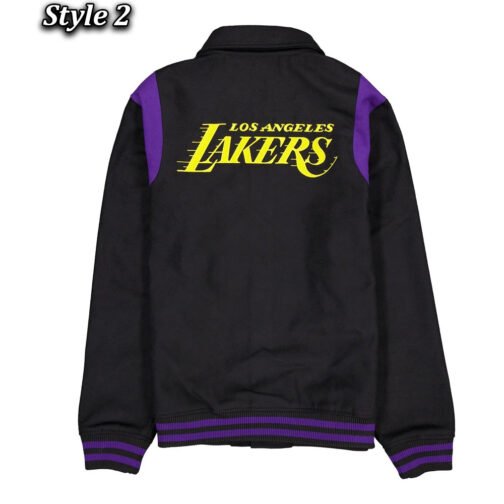 Los Angeles Lakers Sport Night Teddy Varsity Jacket - Image 4
