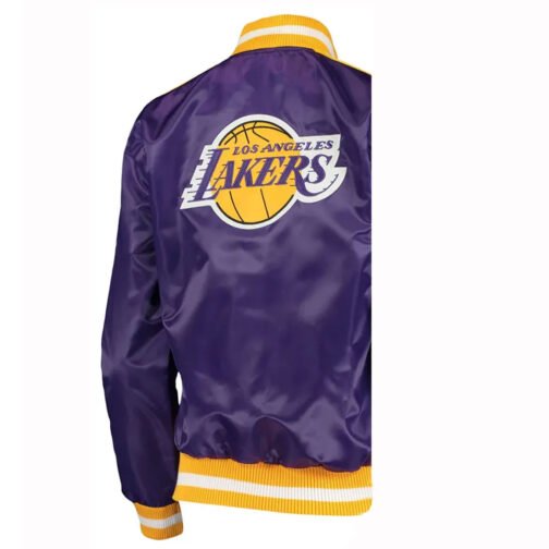LA Lakers Competition Striped Satin Jacket - Image 3