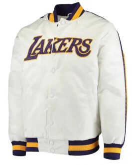 LA Lakers Competition Striped Satin Jacket