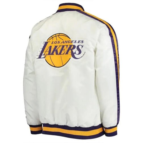 LA Lakers Competition Striped Satin Jacket - Image 4