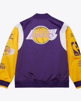 LA Lakers Team Origins Purple Satin Jacket