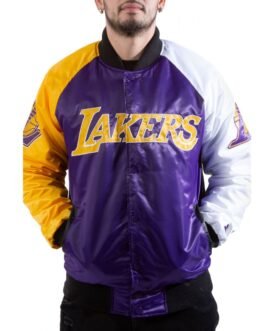 Los Angeles Lakers Tri-Color Varsity Satin Jacket