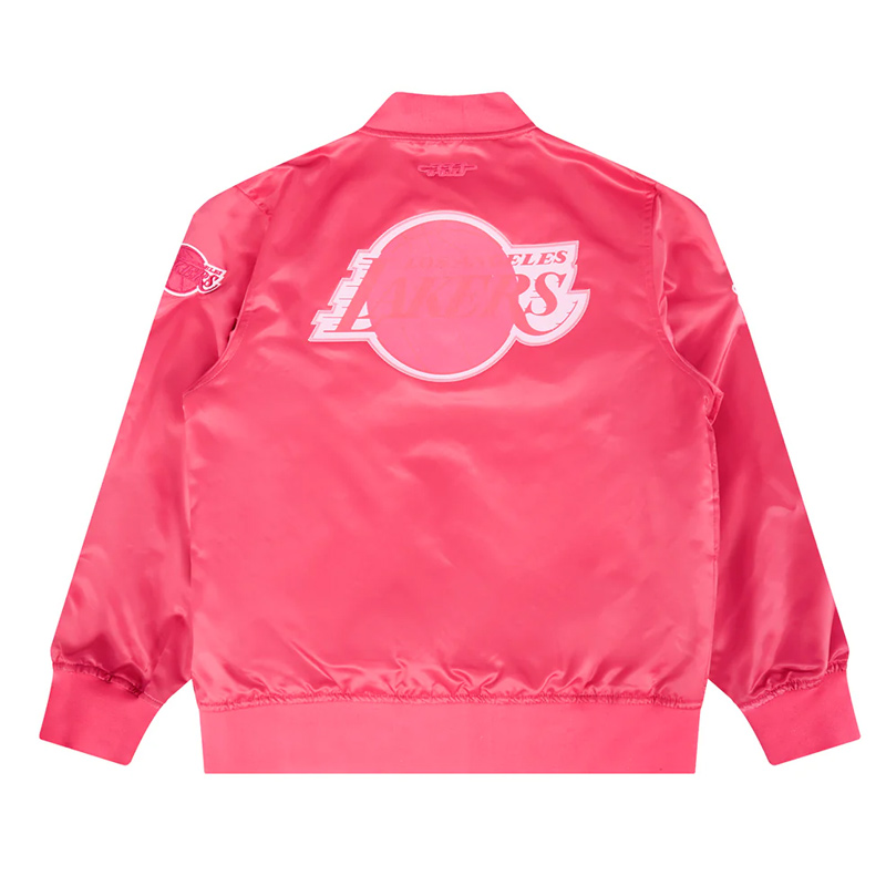 Los Angeles Lakers Triple Pink Satin Jacket - Image 2