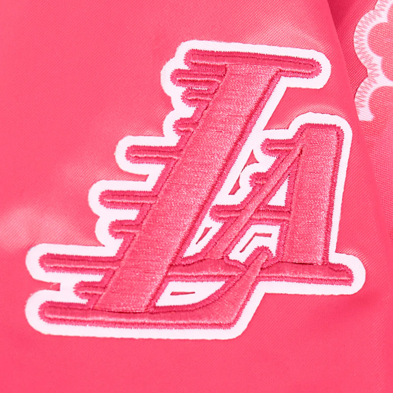 Los Angeles Lakers Triple Pink Satin Jacket - Image 5