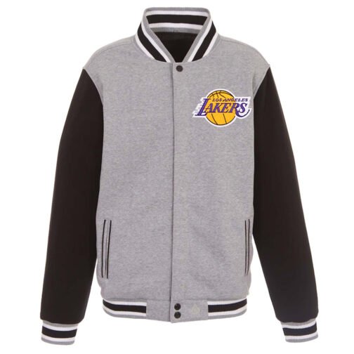 Los Angeles Lakers Black and Gray Varsity Wool Jacket