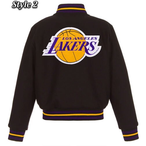 Varsity Los Angeles Lakers Black Wool Jacket - Image 5