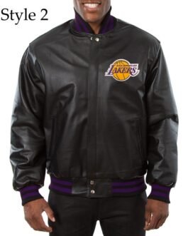 Varsity Los Angeles Lakers Black Leather Jacket