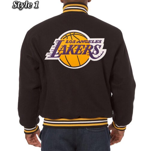 Varsity Los Angeles Lakers Black Wool Jacket - Image 8