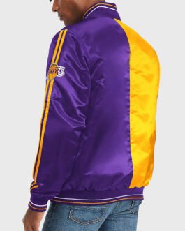 LA Lakers Purple and Yellow Varsity Satin Jacket