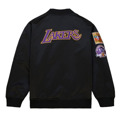 LA Lakers Vintage Logo Lightweight Satin Jacket - Image 2