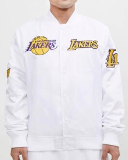 LA Lakers White Satin Jacket