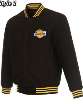 Varsity Los Angeles Lakers Black Wool Jacket
