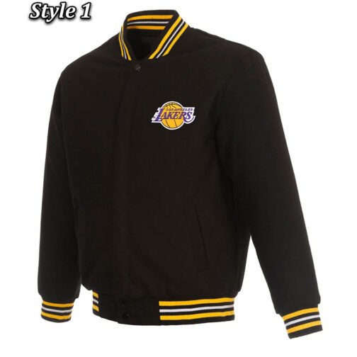 Varsity Los Angeles Lakers Black Wool Jacket