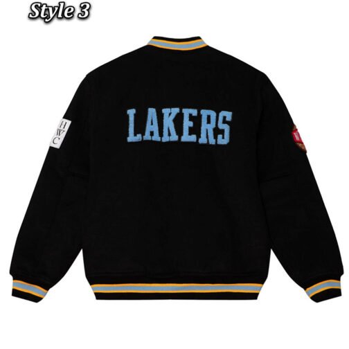 Varsity Los Angeles Lakers Black Wool Jacket - Image 6